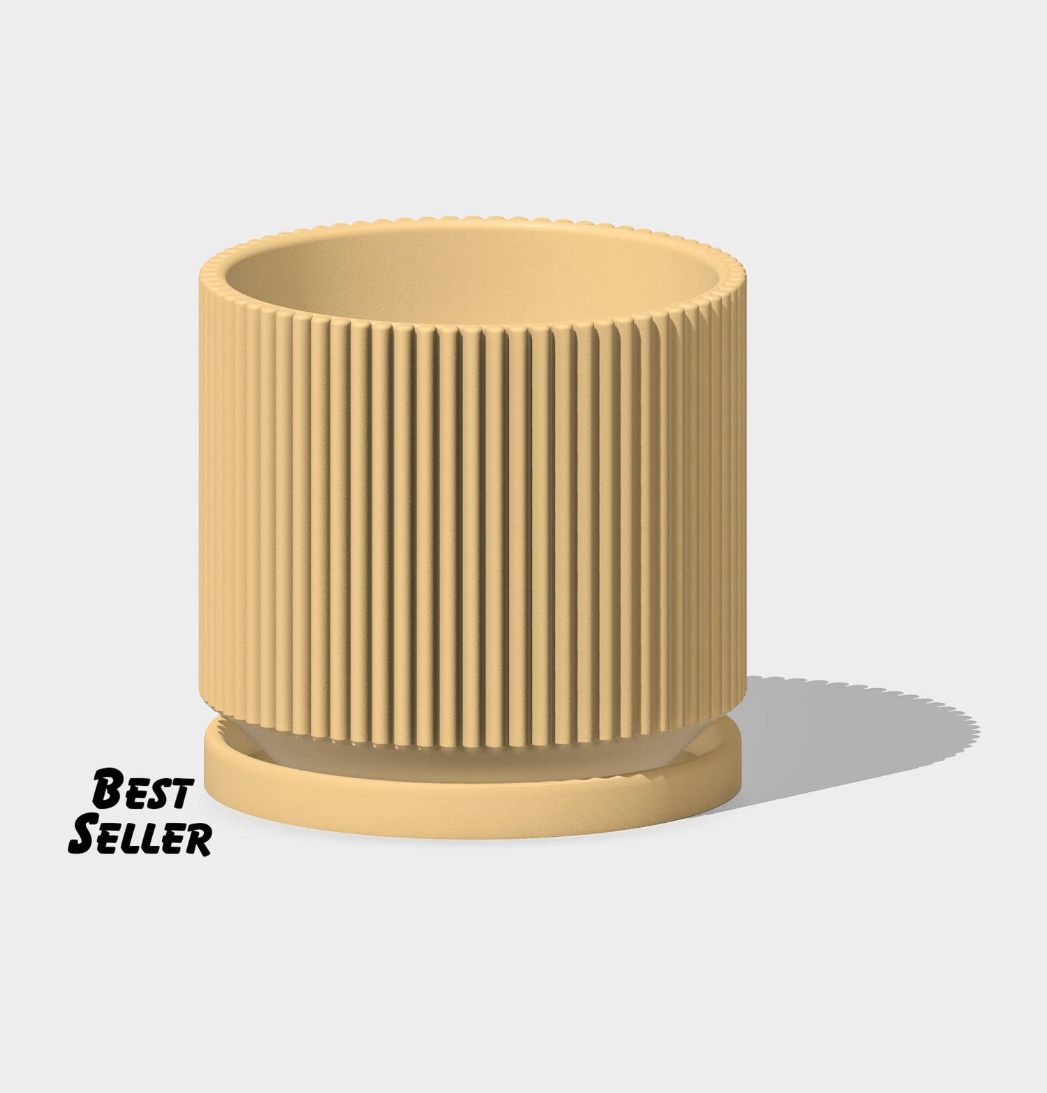 Mid-Century Mid Ribbed 3D Printed Planter