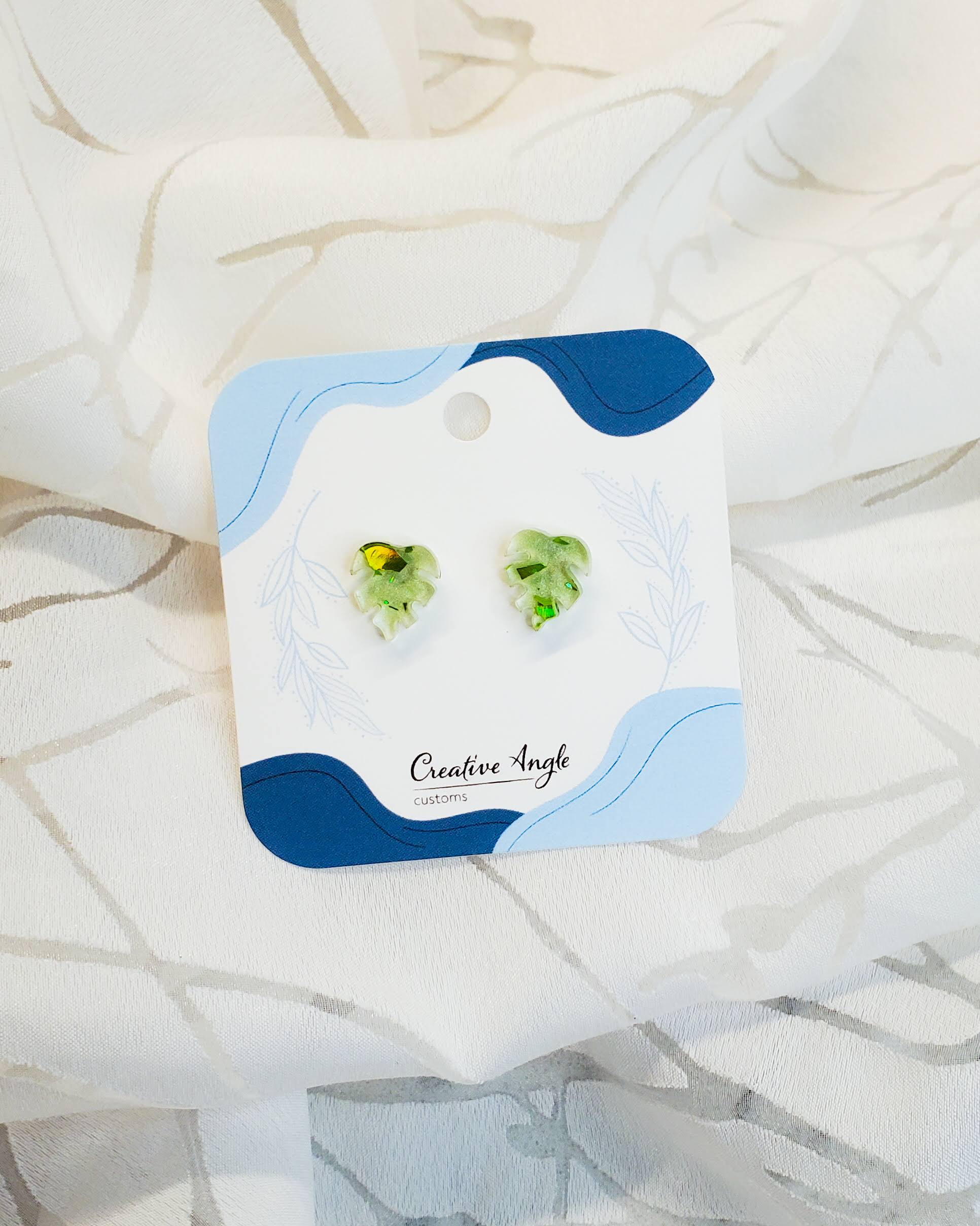 Monstera Leaf Acrylic Earrings