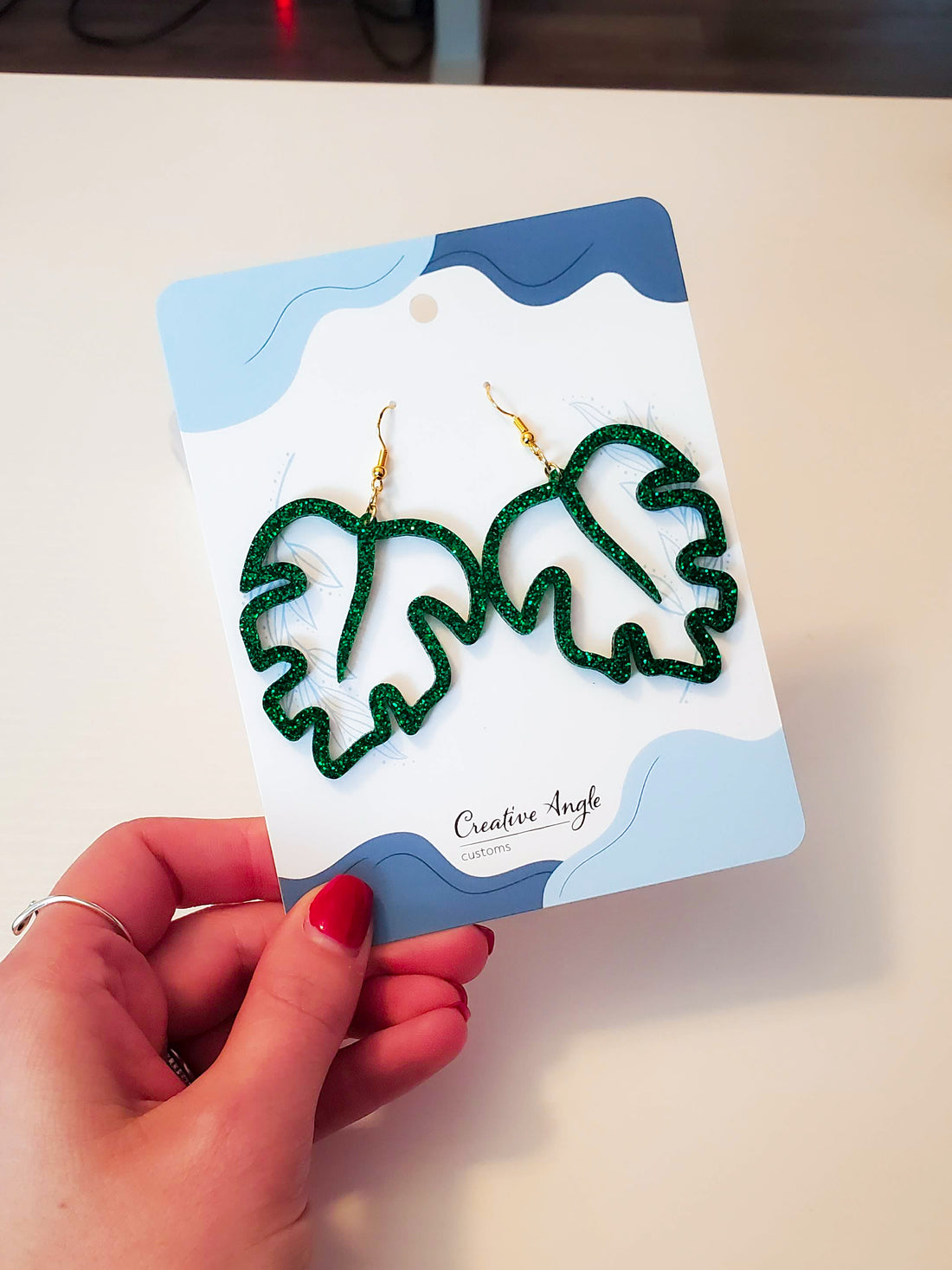 Monstera Hoop Earrings