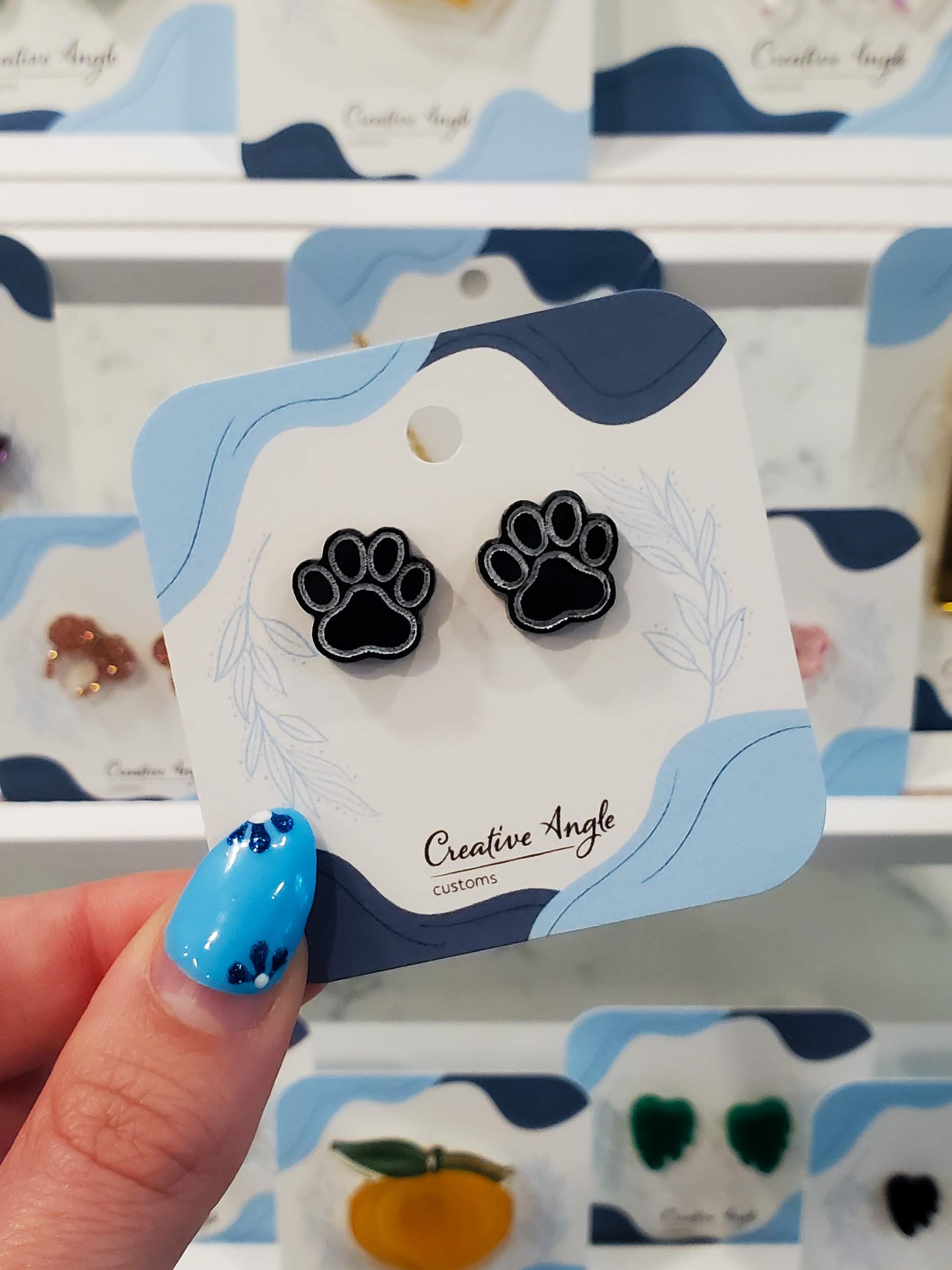 Paw Print Acrylic Earrings