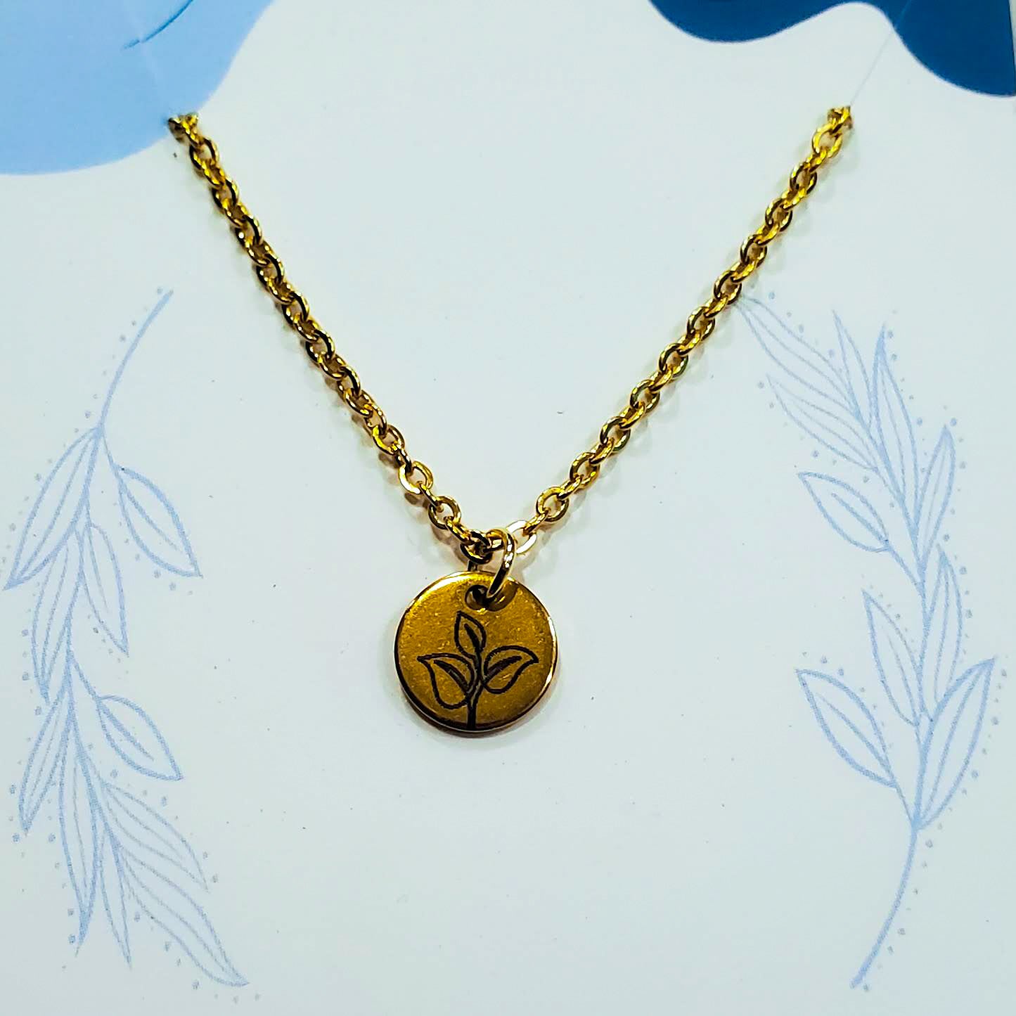 Gold Leaf Pendant Necklace