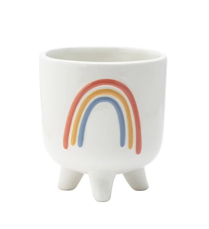 White Rainbow Footed Planter