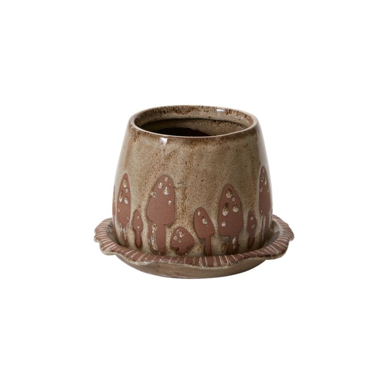 Wild Mushroom Pot and Saucer