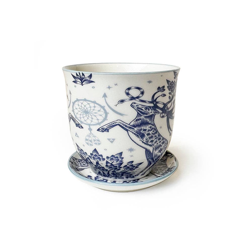 Liberte 5 Porcelain Pot with Saucer