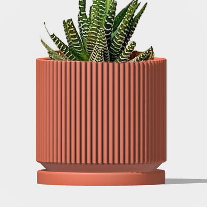 Mid-Century Mid Ribbed 3D Printed Planter