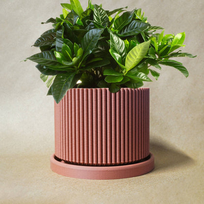 Mid-Century Mid Ribbed 3D Printed Planter