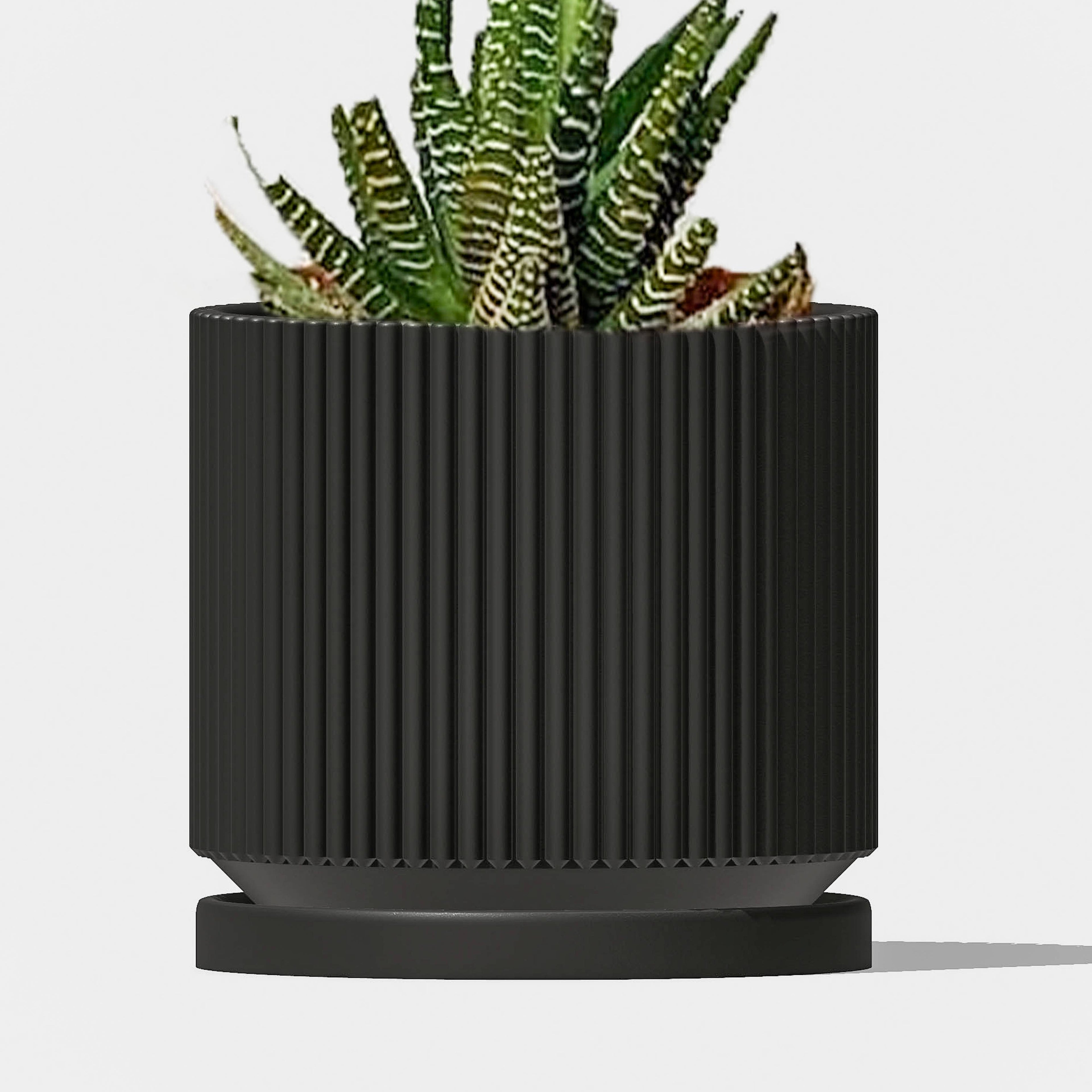 Mid-Century Mid Ribbed 3D Printed Planter