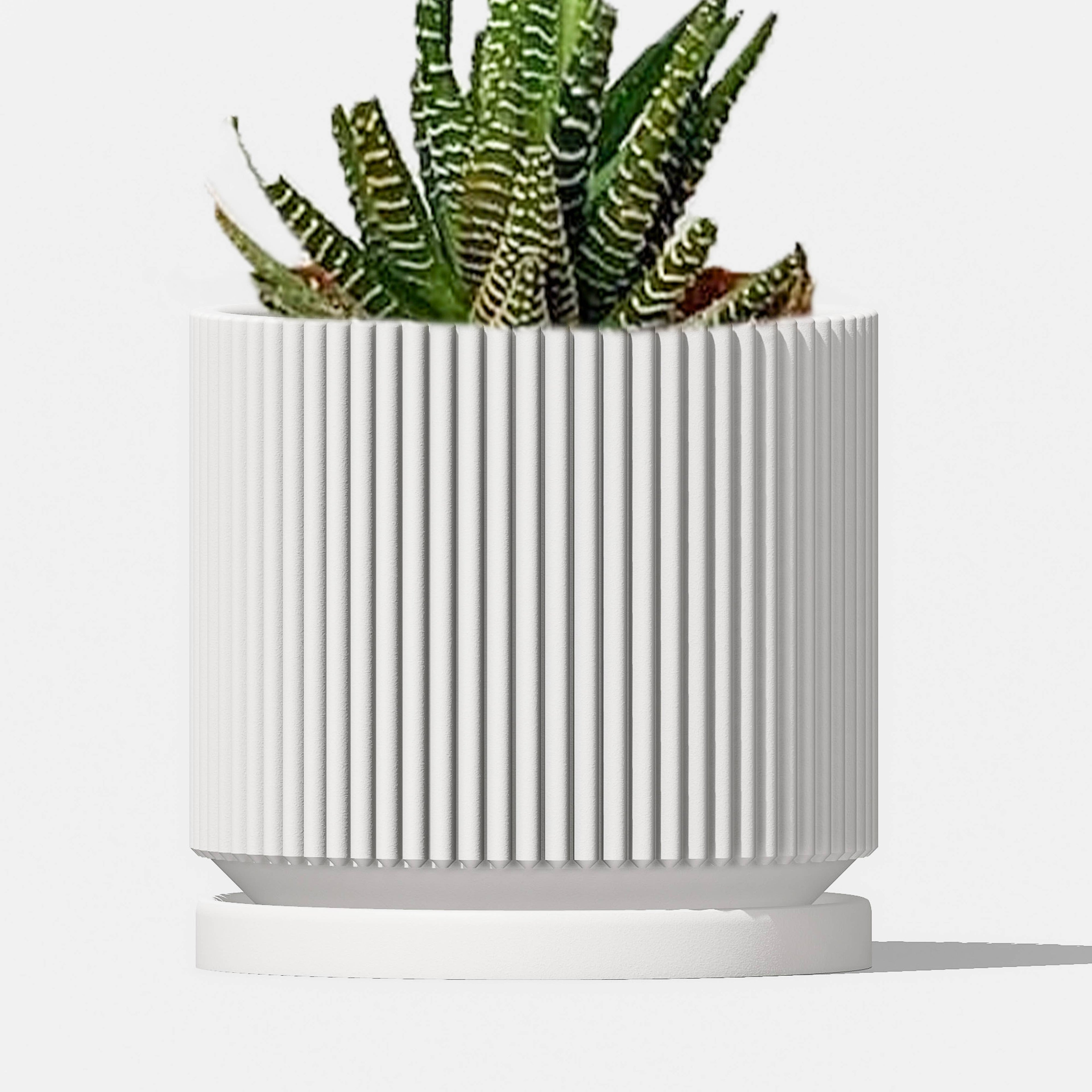 Mid-Century Mid Ribbed 3D Printed Planter