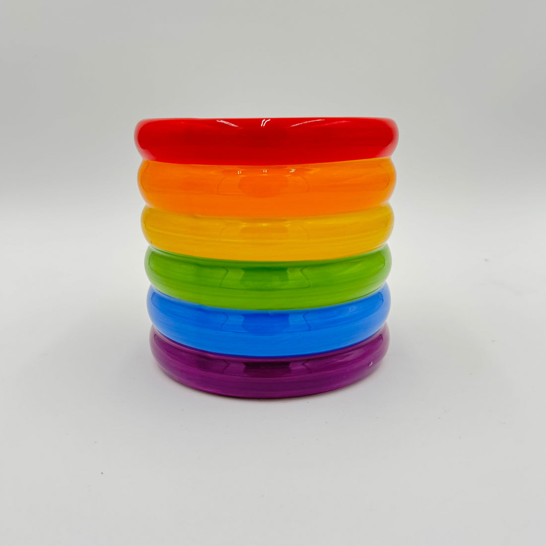 Rainbow Ribbed Pot