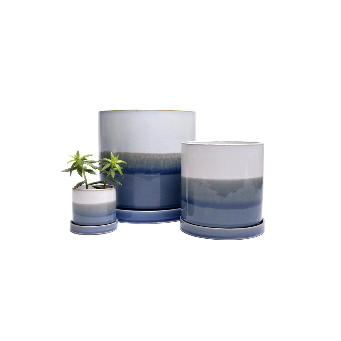 Minute Ceramic Pot And Saucer Set With Drainage