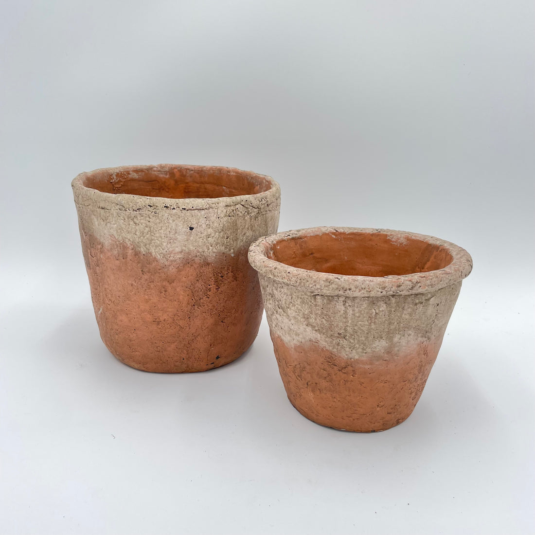 Weathered White Cement Terracotta Planter