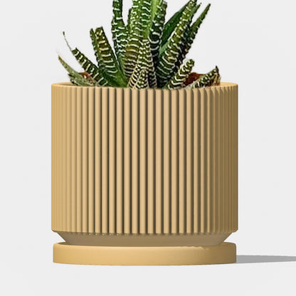 Mid-Century Mid Ribbed 3D Printed Planter