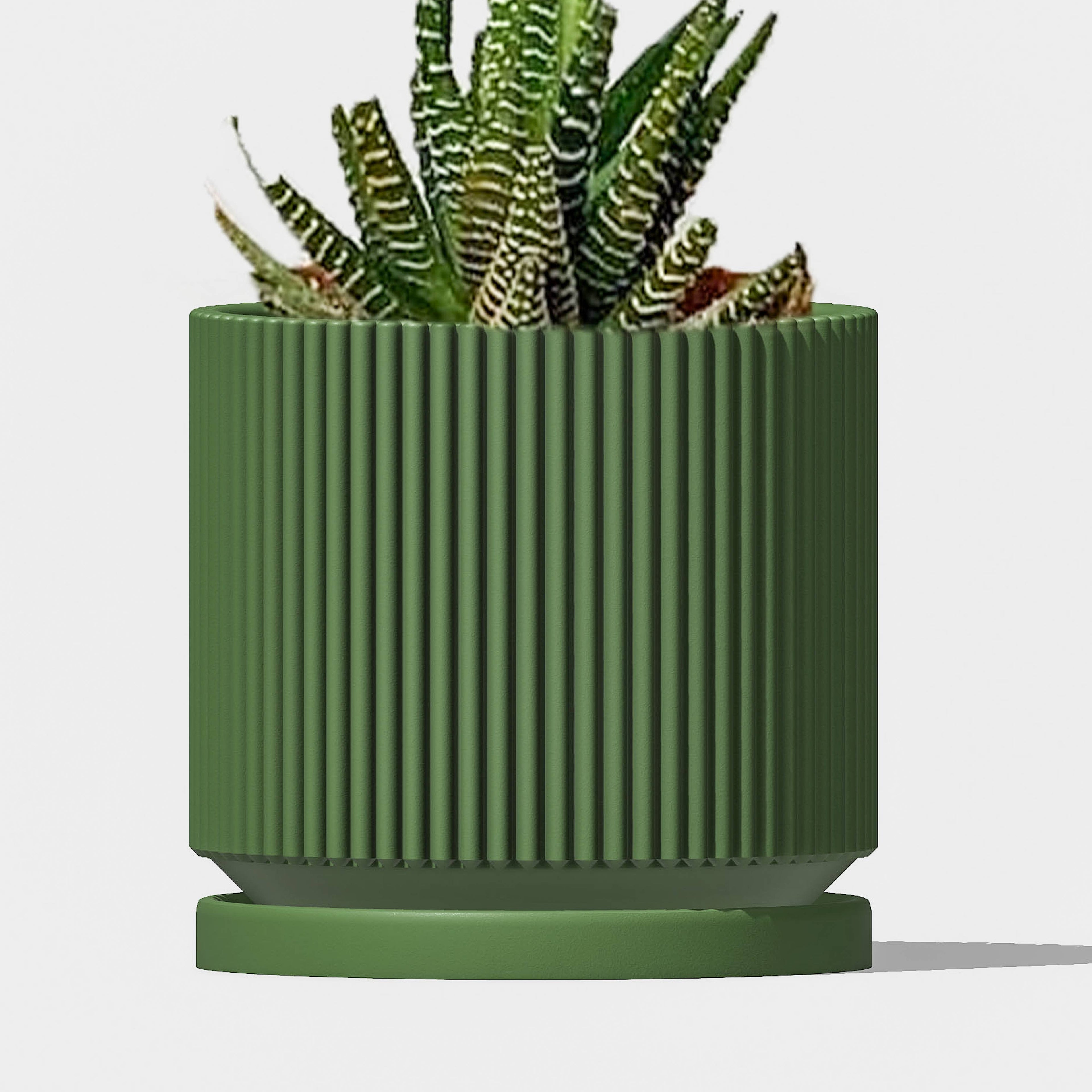 Mid-Century Mid Ribbed 3D Printed Planter