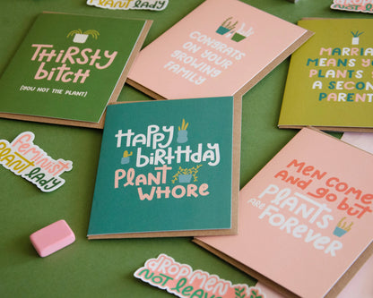 Happy Birthday Plant Whore Greeting Card