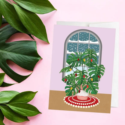 Monstera Holiday Greeting Card