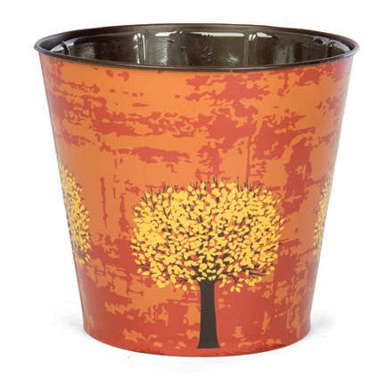 Fall Trees Tin Planter