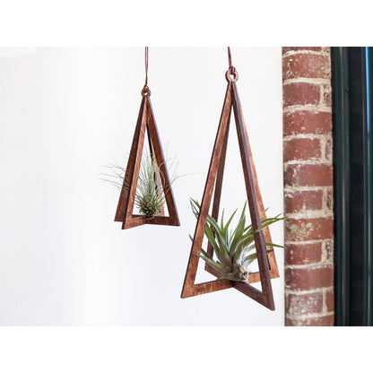 Triangle Hanging Wood Air Plant Holder