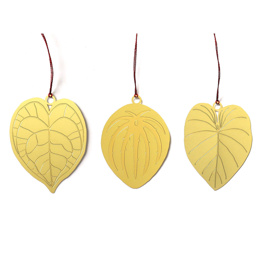 Plant Leaves Mini Brass Ornament Set