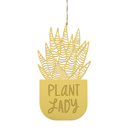 Plant Lady Brass Ornament