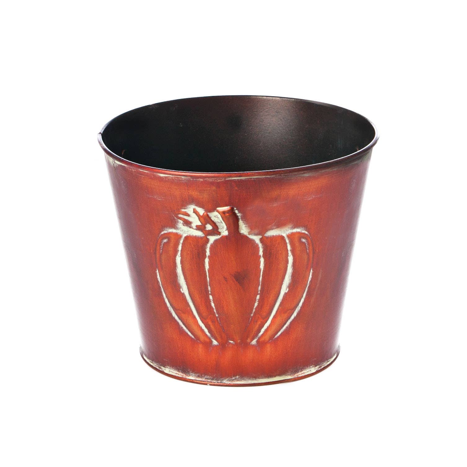 Pumpkin Round Tin Planter