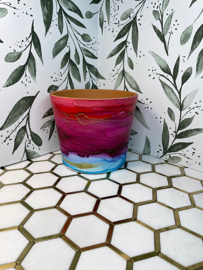 Alcohol Ink Planter: Paradise 6&quot;