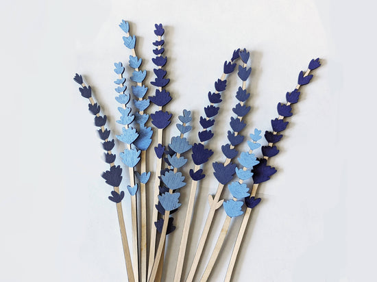 Lavender - Hand-Painted Wood Flowers
