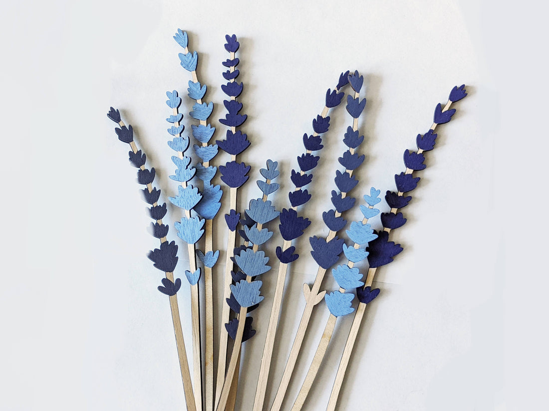 Lavender - Hand-Painted Wood Flowers