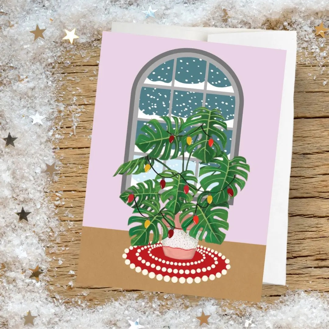 Monstera Holiday Greeting Card