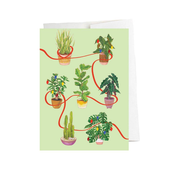 Ribbon Houseplant Holiday Greeting Card