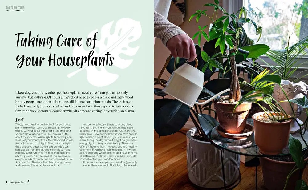 houseplant party fun projects and growing tips book taking care insert