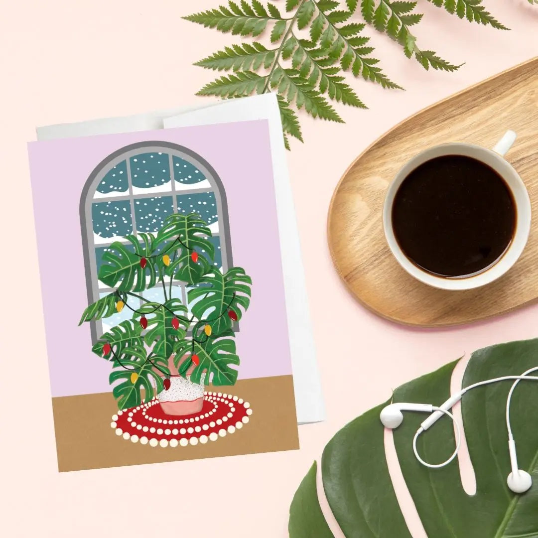 Monstera Holiday Greeting Card