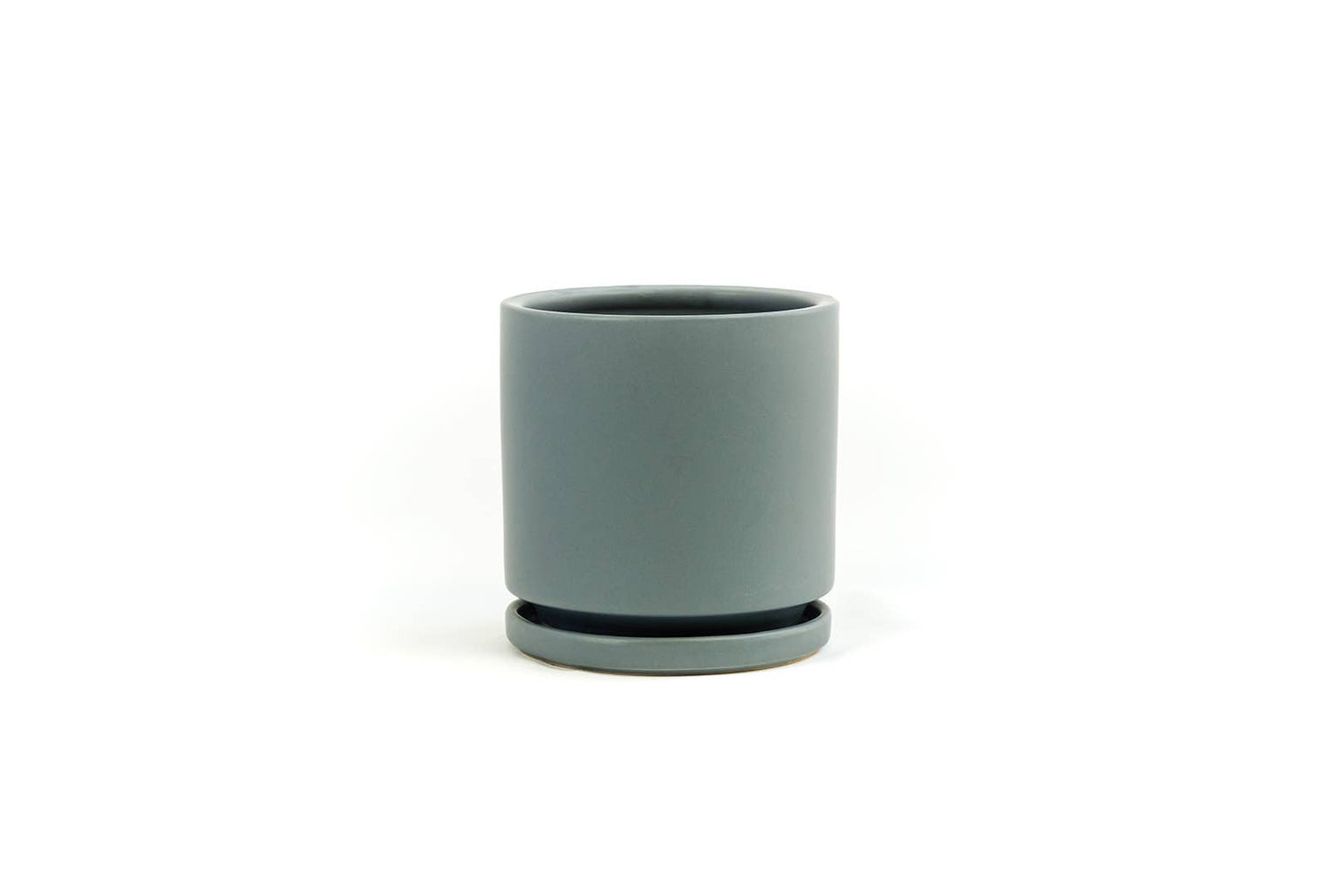 gemstone cylinder pot for live plants granite colored