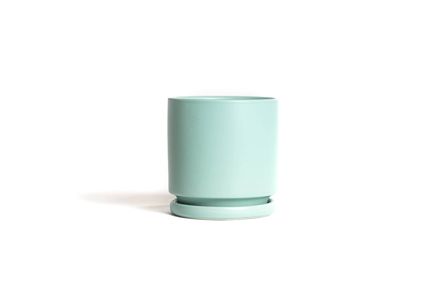 gemstone cylinder pot for live plants sea glass colored